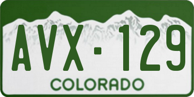 CO license plate AVX129