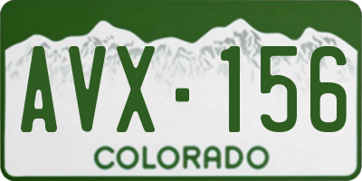 CO license plate AVX156