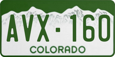 CO license plate AVX160