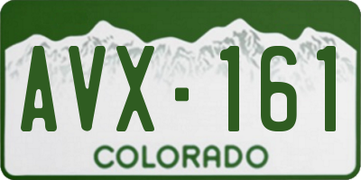 CO license plate AVX161
