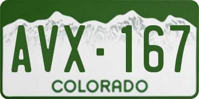 CO license plate AVX167