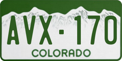 CO license plate AVX170
