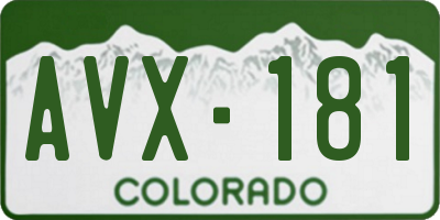 CO license plate AVX181