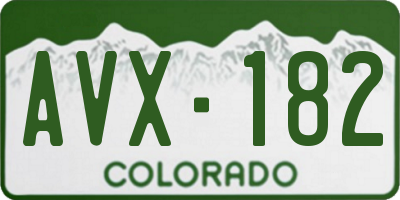 CO license plate AVX182