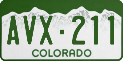 CO license plate AVX211