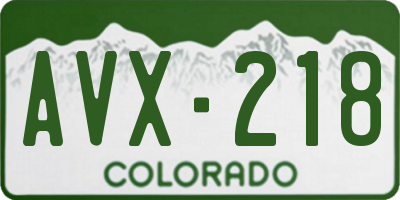 CO license plate AVX218