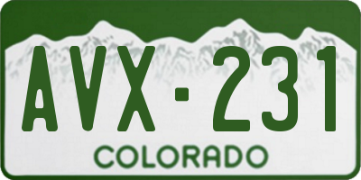 CO license plate AVX231