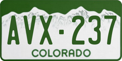 CO license plate AVX237