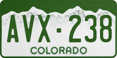 CO license plate AVX238