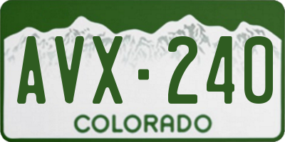 CO license plate AVX240