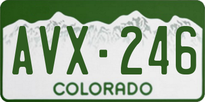 CO license plate AVX246