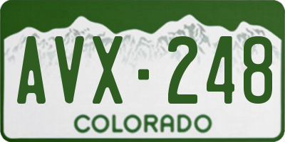 CO license plate AVX248