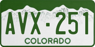 CO license plate AVX251