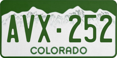 CO license plate AVX252