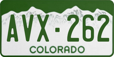 CO license plate AVX262