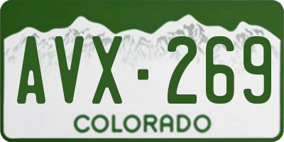 CO license plate AVX269