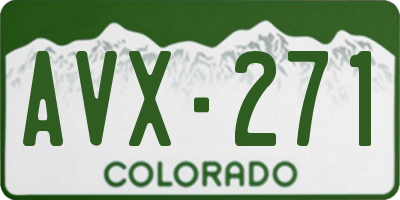 CO license plate AVX271