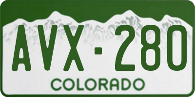 CO license plate AVX280