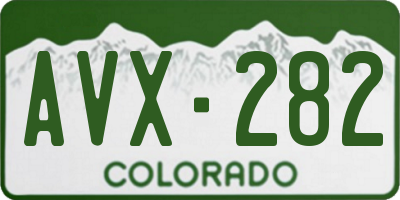 CO license plate AVX282