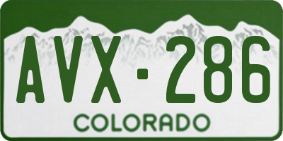 CO license plate AVX286