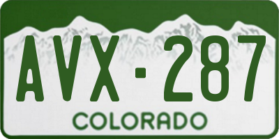 CO license plate AVX287