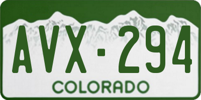 CO license plate AVX294