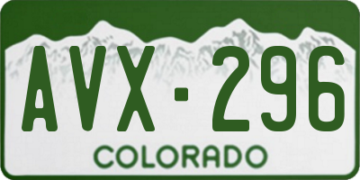 CO license plate AVX296