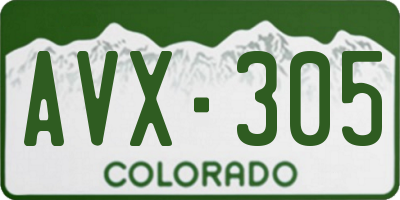CO license plate AVX305