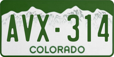 CO license plate AVX314