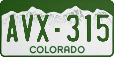 CO license plate AVX315