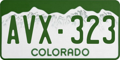 CO license plate AVX323