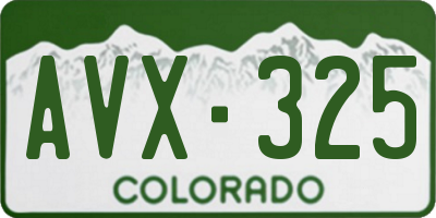 CO license plate AVX325