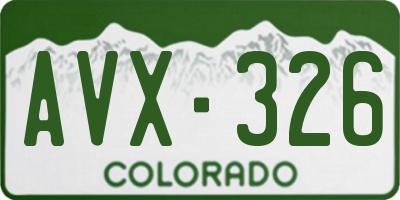 CO license plate AVX326