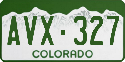 CO license plate AVX327