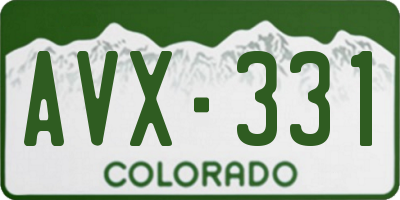 CO license plate AVX331