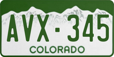 CO license plate AVX345