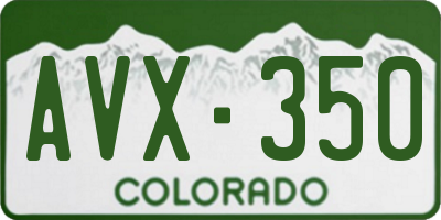 CO license plate AVX350
