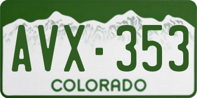CO license plate AVX353