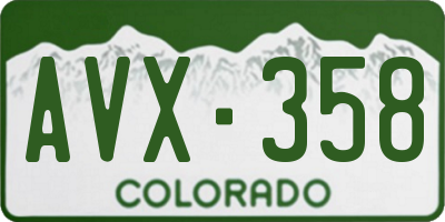 CO license plate AVX358