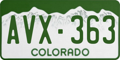 CO license plate AVX363