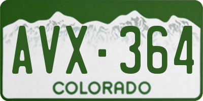 CO license plate AVX364
