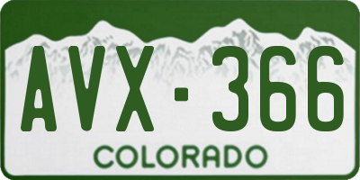 CO license plate AVX366