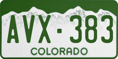CO license plate AVX383