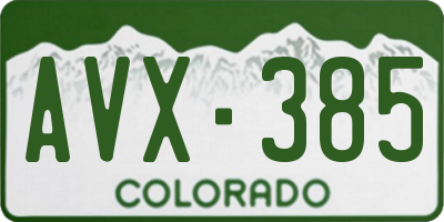 CO license plate AVX385