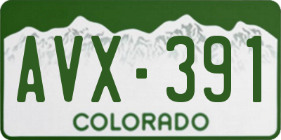 CO license plate AVX391