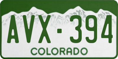 CO license plate AVX394