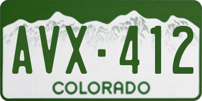 CO license plate AVX412