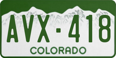 CO license plate AVX418
