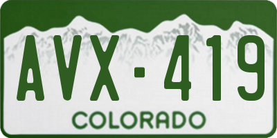 CO license plate AVX419