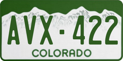 CO license plate AVX422